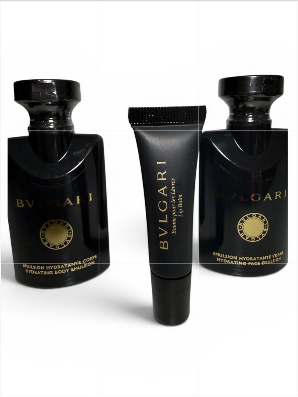 Bulgari Black and Gold Skincare Trio - Hydrating Emulsion & Lip Balm set of 3